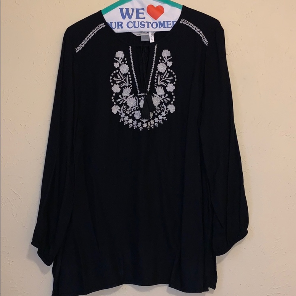 Black boho top